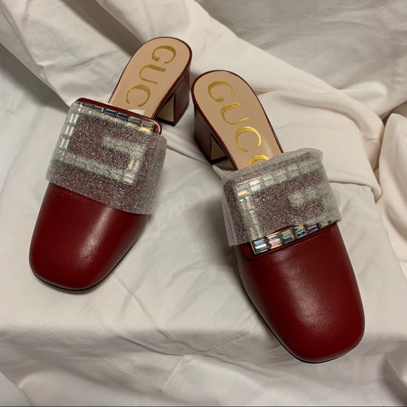 Sold!! || Gucci || Madelyn Crystal G Leather Mules - Picture 5 of 6
